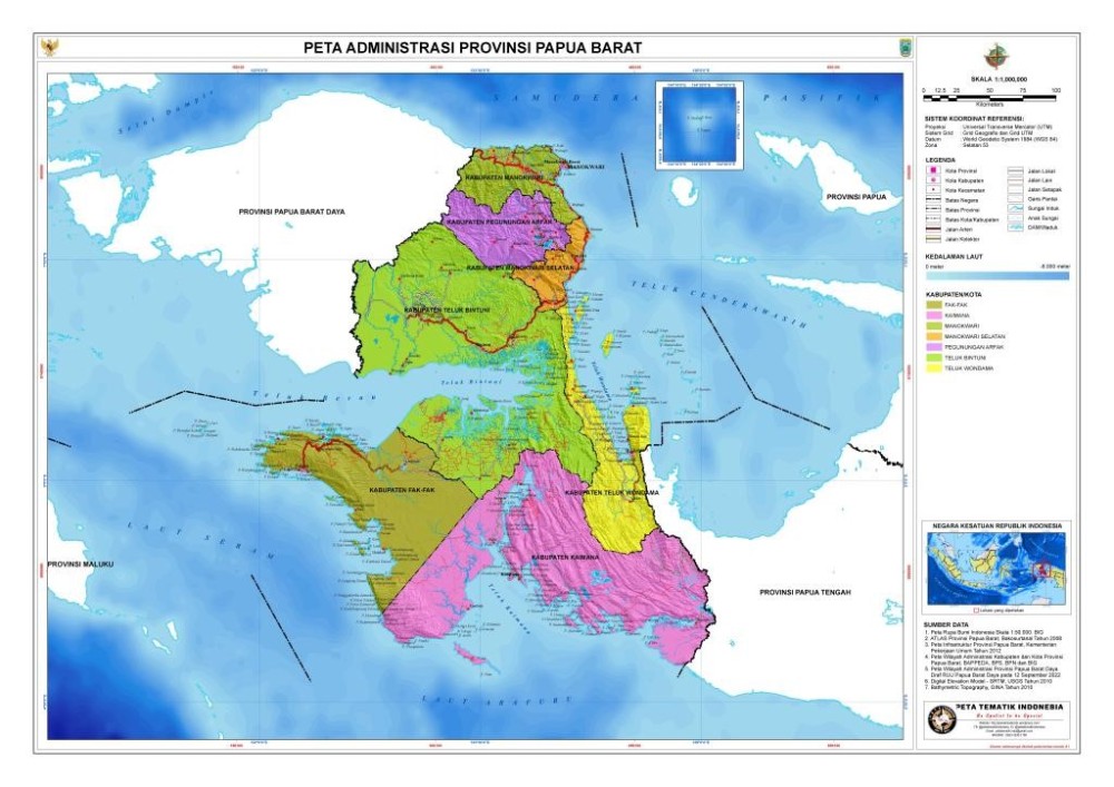 Peta Administrasi Papua Barat